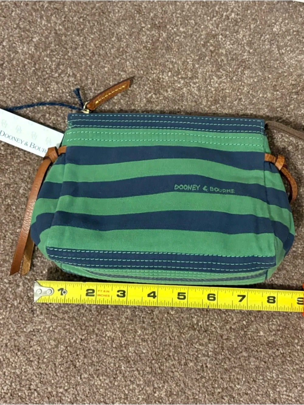 Vintage Dooney & Bourke Canvas Cosmetic Bag with Leather Trim - Picture 6 of 9